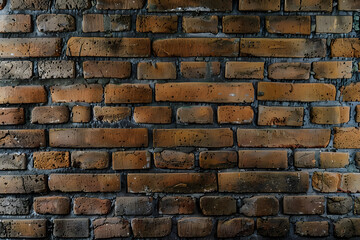 Naklejka premium Texture stained old dark brown of brick wall background. It's architecture wallpaper for interior, label, billboards or art work designs.