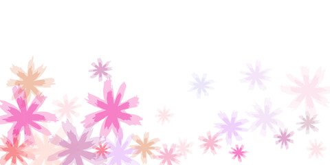 Falling cherry blooming flower parts vector..