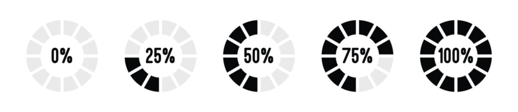 Loding progress bar set. Loding progress bar element set - Vector