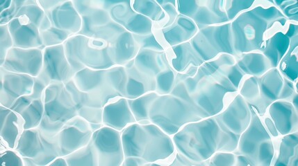 Obraz premium Crystal clear azure waters in a tropical bay, rivaling a swimming pool. Closeup of natural beauty with a Mediterranean beach backdrop.