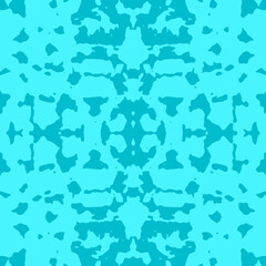 Blue and white watercolor ornament painted with watercolor on paper.