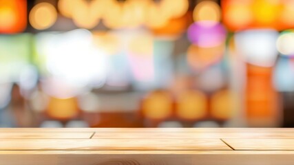 Blurry image of a bustling fast food eatery, perfect as a defocused background for designs.