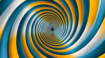 Obraz premium A psychedelic spiral pattern with alternating bands of yellow and blue