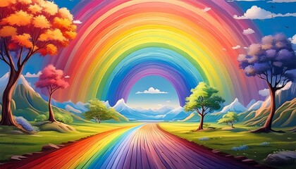 rainbow over the meadow