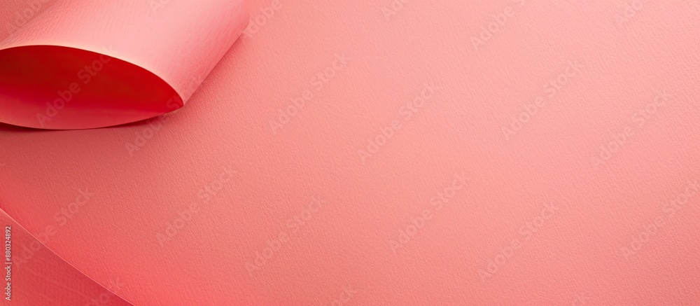 Poster background in a light red pastel paper color with copy space image.