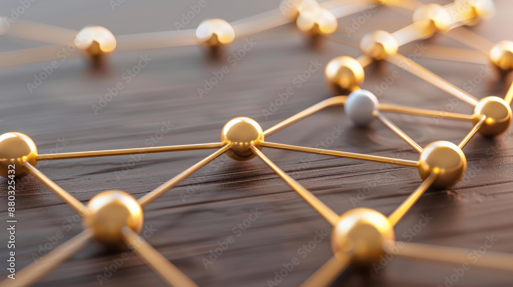 Poster abstract concept image of a small network developing in the data stream, connecting people online.