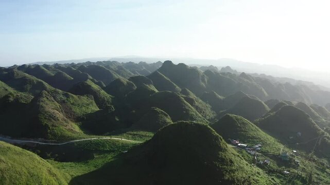 Drone view of Osmena Peak Cebu The Philippines viewpoint on the ocean 