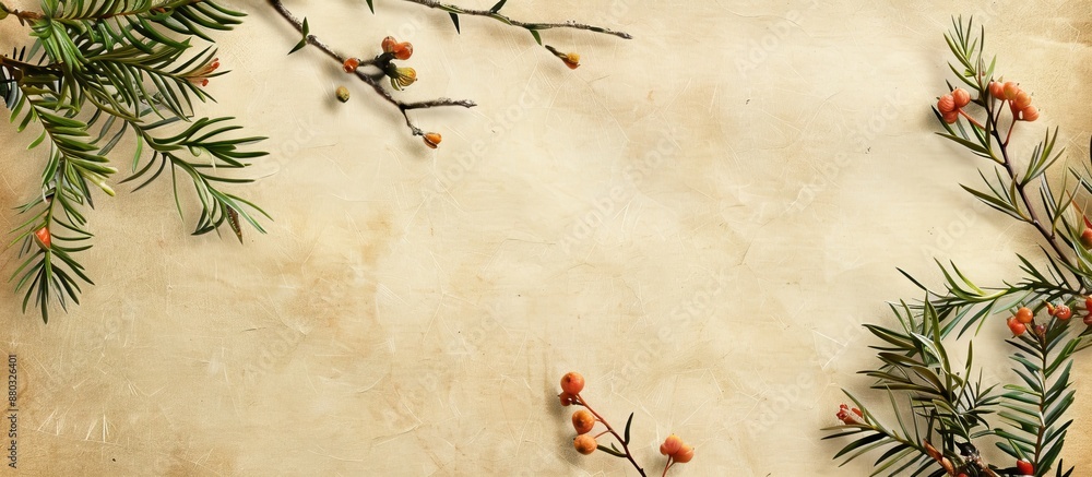 Poster blank note with a nature-inspired layout for adding text or graphics, featuring an empty space for a