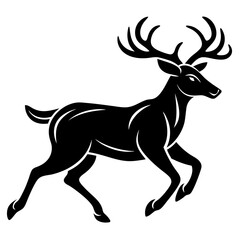 Elk runs icon vector art  silhouette illustration