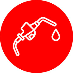 Fuel Vector Line White Circle Red