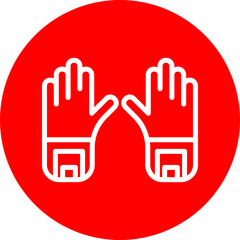 Gloves Vector Line White Circle Red