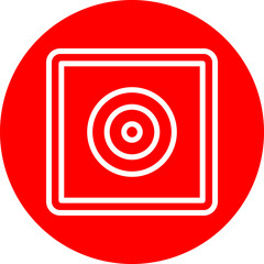 Alarm Button Vector Line White Circle Red