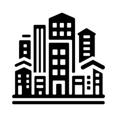 "Iconic Property Showcase: A Modern Vector Housing Complex of Sleek Real Estate Buildings"