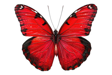 Red butterfly isolated on transparent background