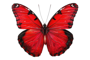 Red butterfly isolated on transparent background