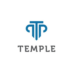 Letter T and temple logo design inspiration