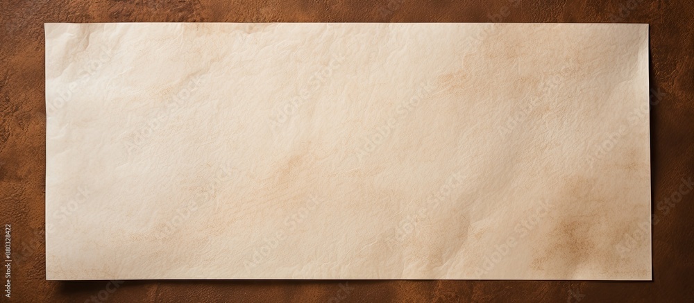Poster textured white paper with space for additional content set against a brown backdrop.