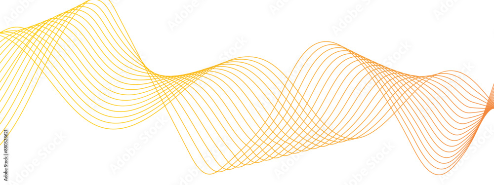 Aufkleber abstract red and yellow color wavy line pattern art wave with glittering lines. business curve lines
