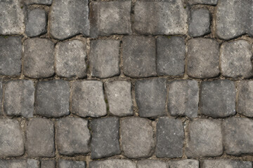 Processed collage of old street pavement surface texture. Background for banner, backdrop