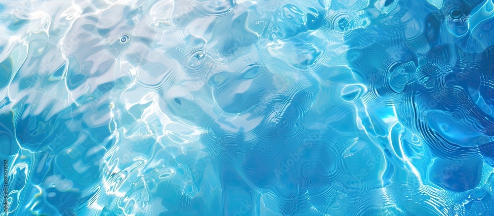 Poster background of abstract blue pool water texture with copy space image.