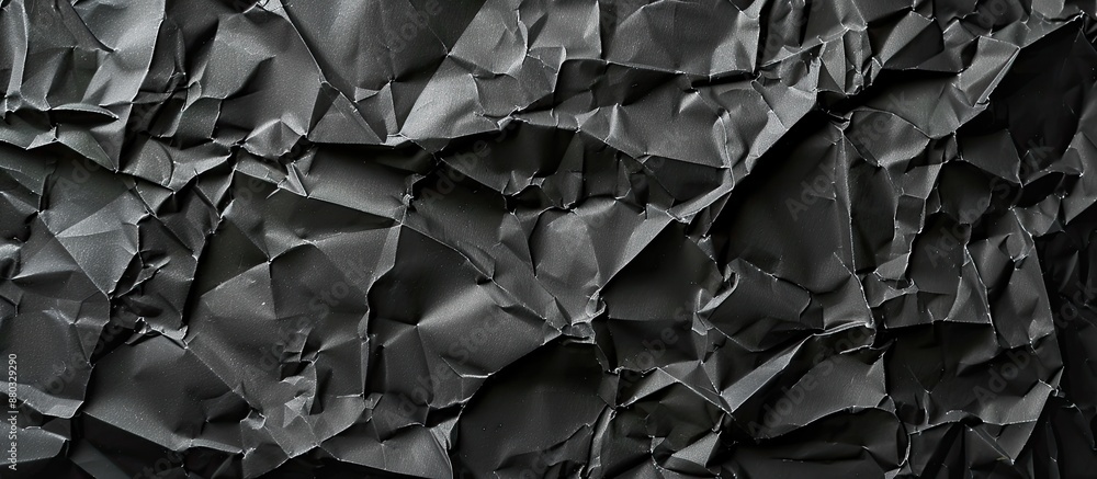 Poster background of crumpled black paper with copy space image.