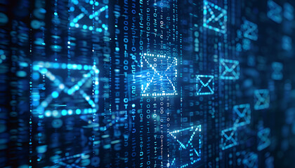 Fototapeta premium secure digital encryption of sensitive email data intricate patterns representing algorithms concept