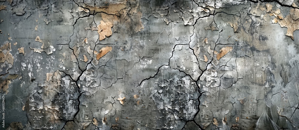 Poster cracked texture background of an aged wall with ample copy space image.