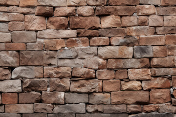 Fototapeta premium Processed collage of ancient brick wall surface texture. Background for banner, backdrop or texture