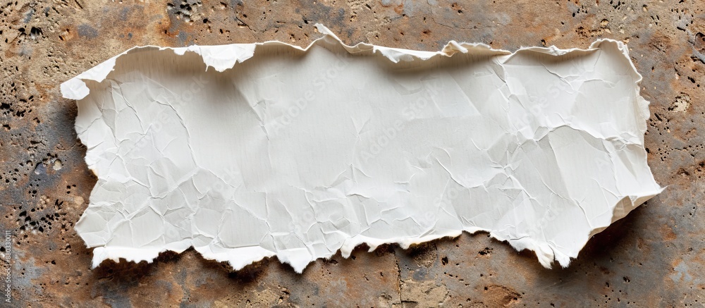 Poster a mark or sign on a torn white paper with copy space image