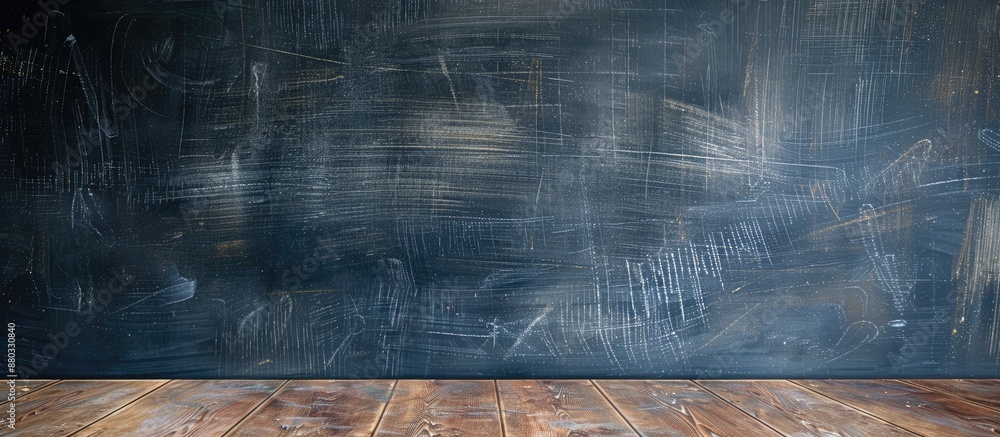 Poster Beautiful black chalkboard with abstract erased chalk design ideal for adding text advertising or promoting products with a business concept copy space image