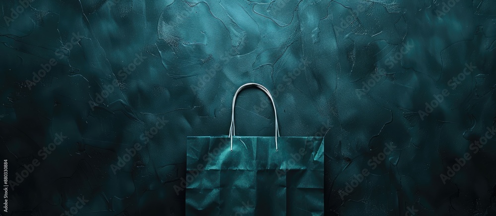 Poster dark background with a shopping bag and copy space image for black friday sales