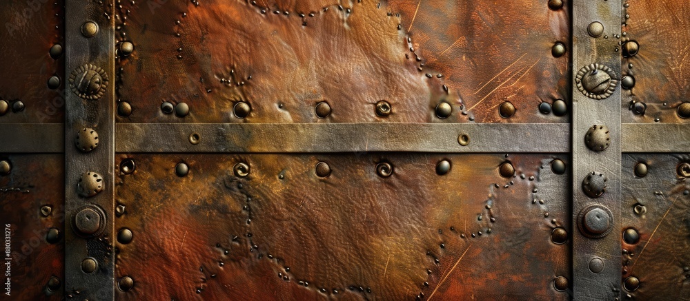 Poster an image from a series featuring metal or leather textures with copy space image available