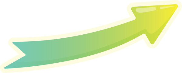 Fototapeta premium Green gradient arrow pointing up to the right