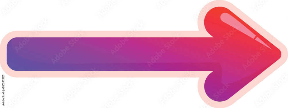 Poster gradient arrow is pointing to the right, featuring rounded corners and a smooth, colorful design