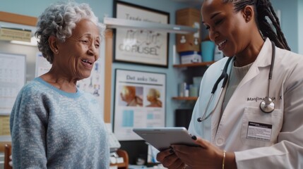 Obraz premium Doctor and Elderly Woman Consultation