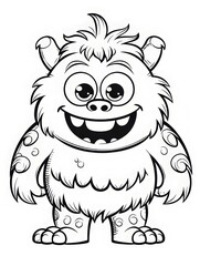 Obraz premium Charming Monster Coloring Page Suitable for All Age Groups 