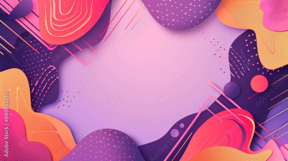 Poster abstract colorful background with geometric shapes and copy space.