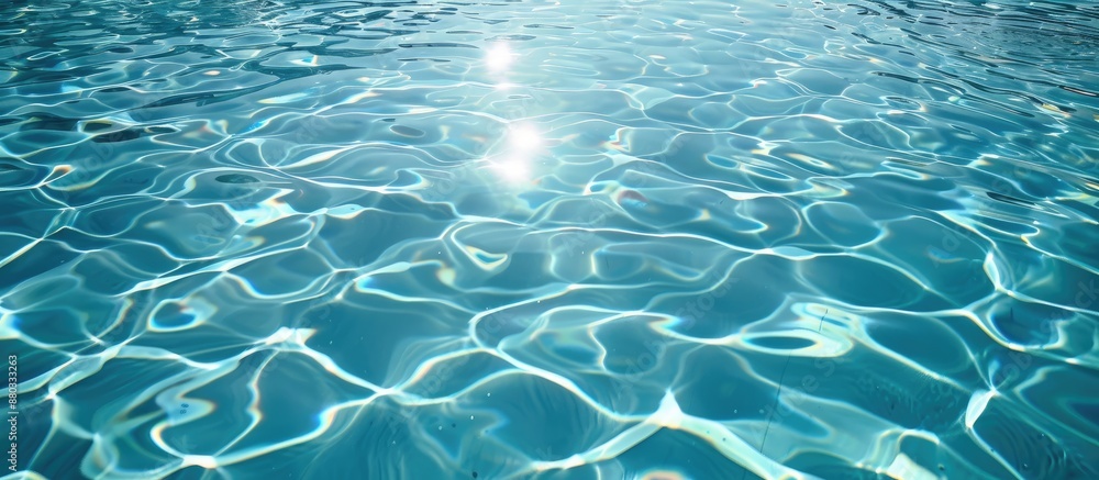 Poster Crystal clear water in a pool reflecting light perfectly ideal for a copy space image
