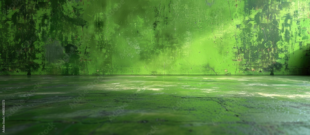 Leinwandbilder vivid green backdrop with texture for chroma key compositions featuring copy space image