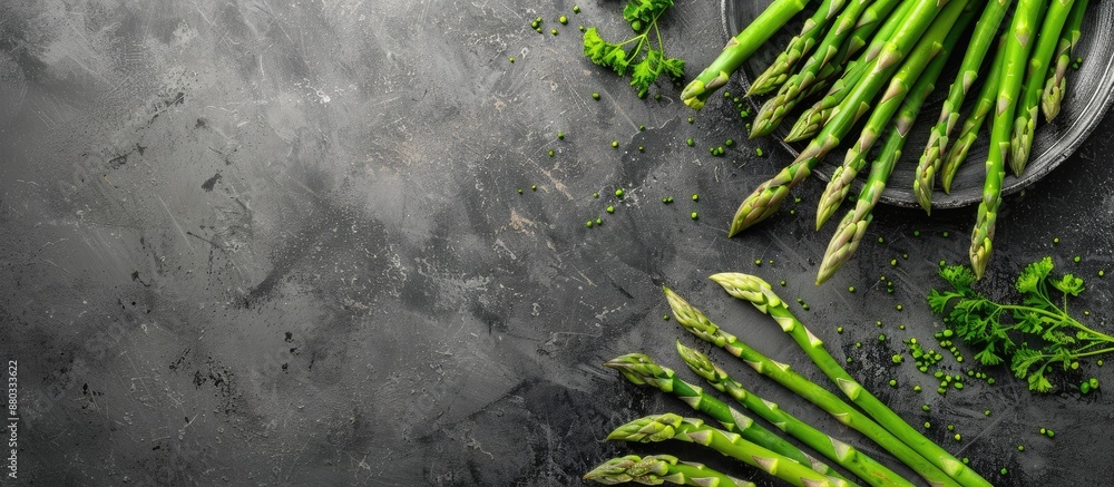 Fototapete asparagus varieties set on the table with copy space image