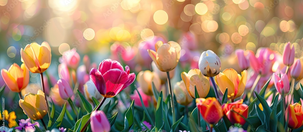 Aufkleber a vibrant spring themed image with ample copy space