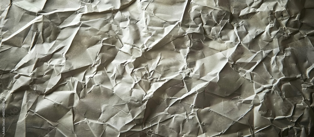 Poster Texture of a crumpled gray paper set against a vignette background ideal as a copy space image