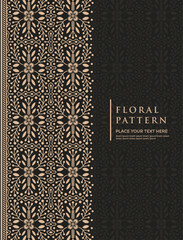 Hand drawn flowers floral traditional batik patterns frame background border