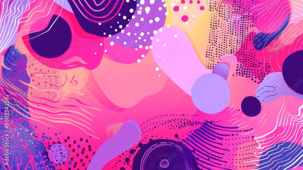 Aufkleber abstract colorful shapes and patterns.