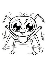 Spooky-Cute Spider Coloring Page for All Ages
