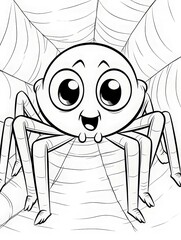 Spooky-Cute Spider Coloring Page for All Ages
