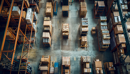 Obraz premium aerial view of large warehouse