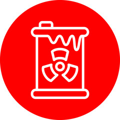 Toxic Waste Vector Line White Circle Red