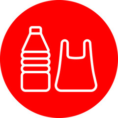 Plastic Vector Line White Circle Red