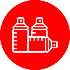 Aerosol Vector Line White Circle Red